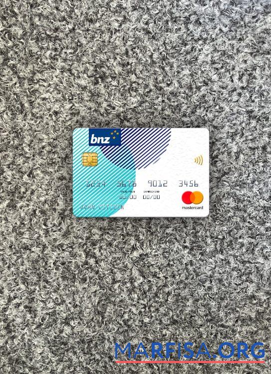 Printable New Zealand BNZ Greymouth Bank mastercard photolook front example